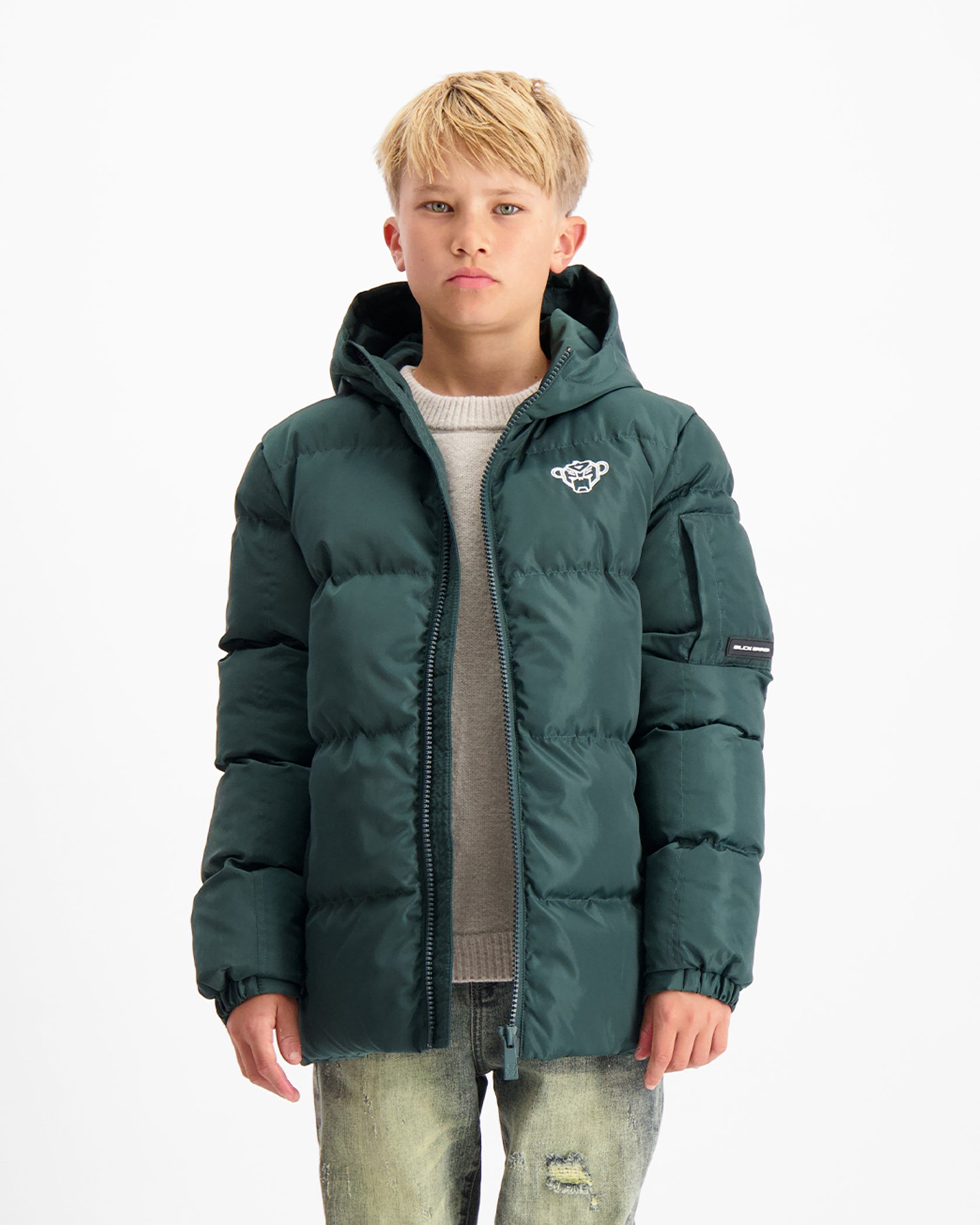 KINDER CONVOY PUFFER JACK | GROEN
