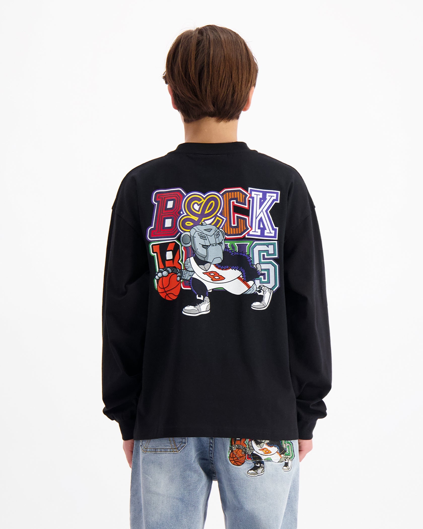 KIDS DRIBBLE LONGSLEEVE T-SHIRT | Zwart