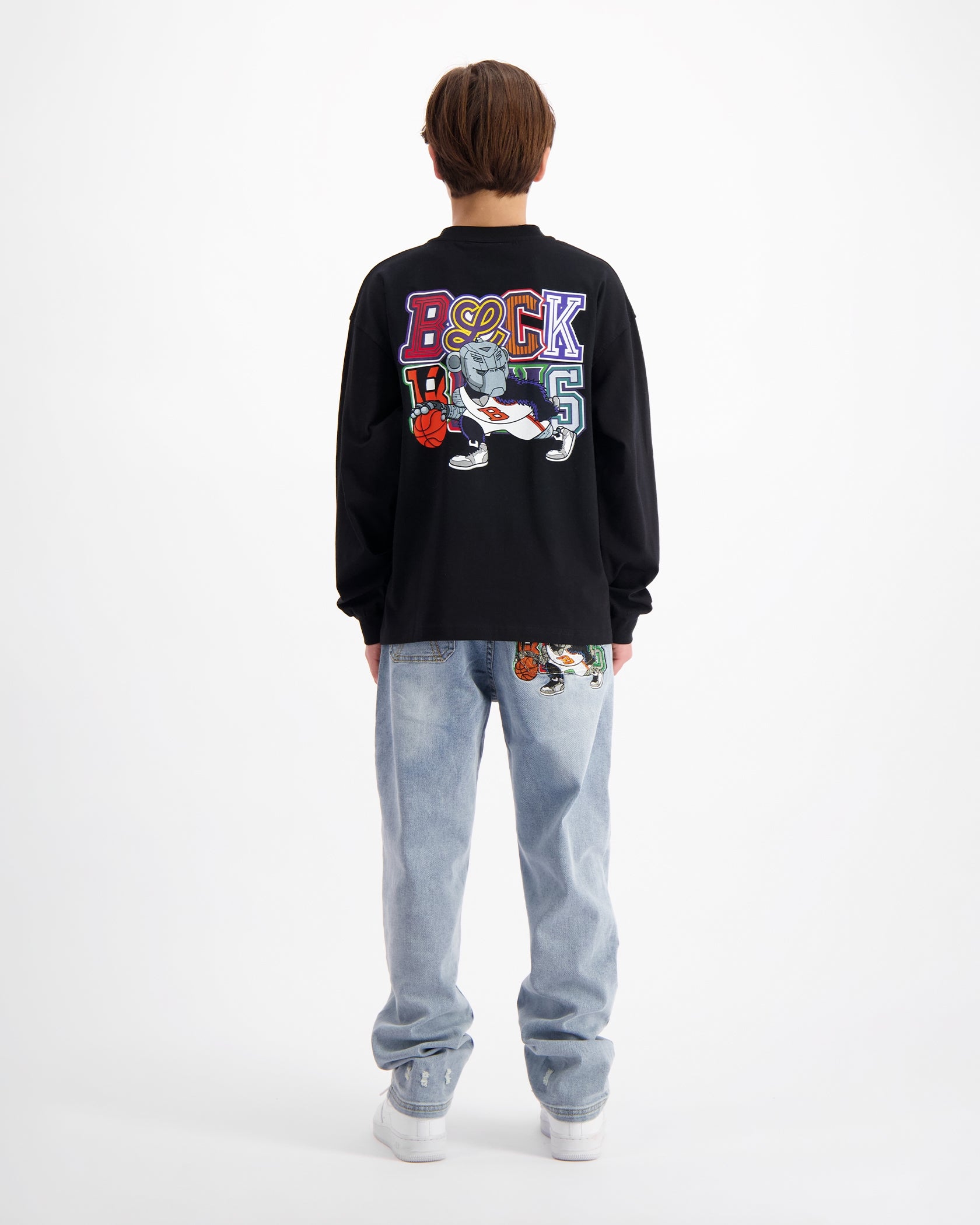KIDS DRIBBLE LONGSLEEVE T-SHIRT | Zwart