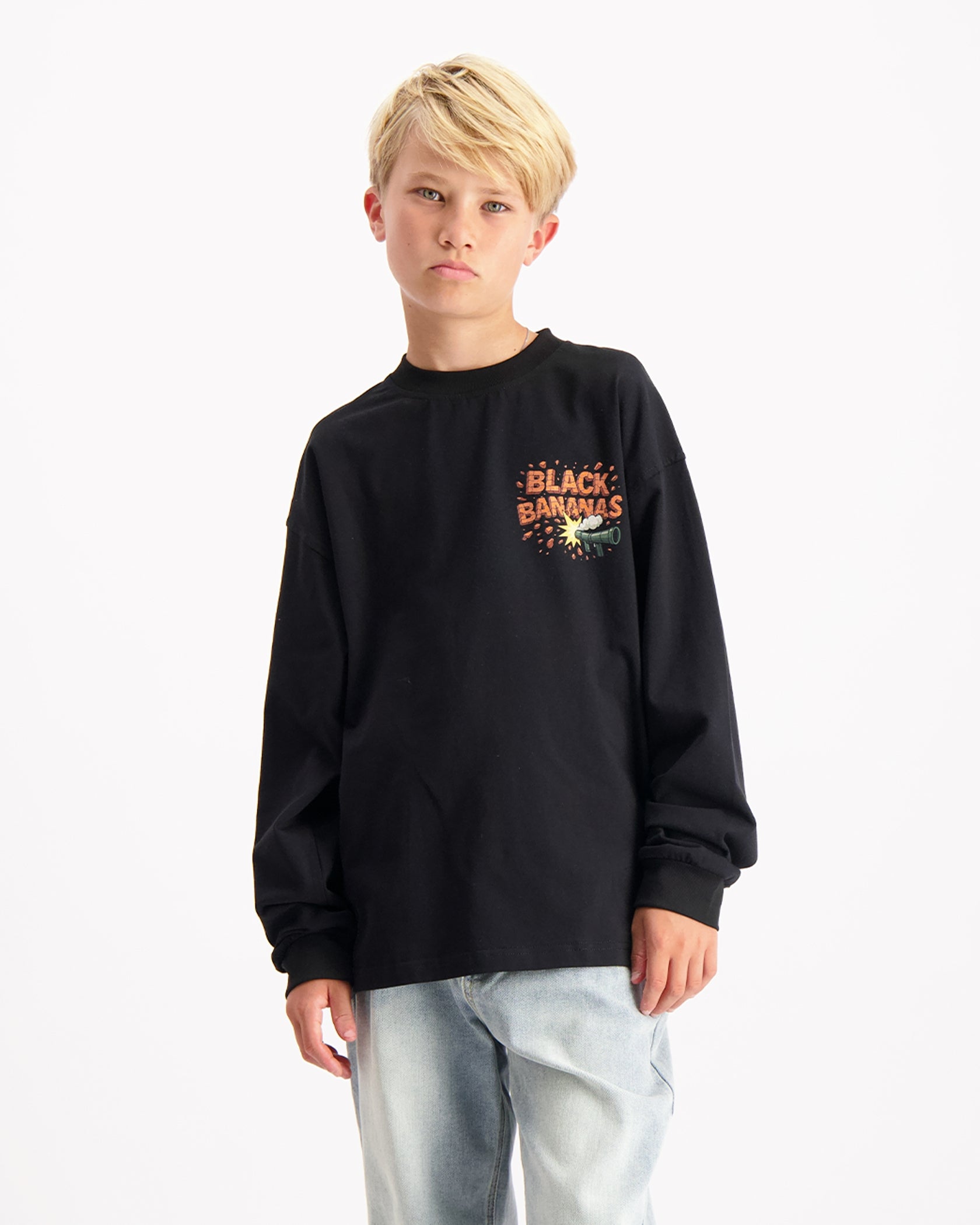 KIDS EXPLODE LONGSLEEVE | Zwart