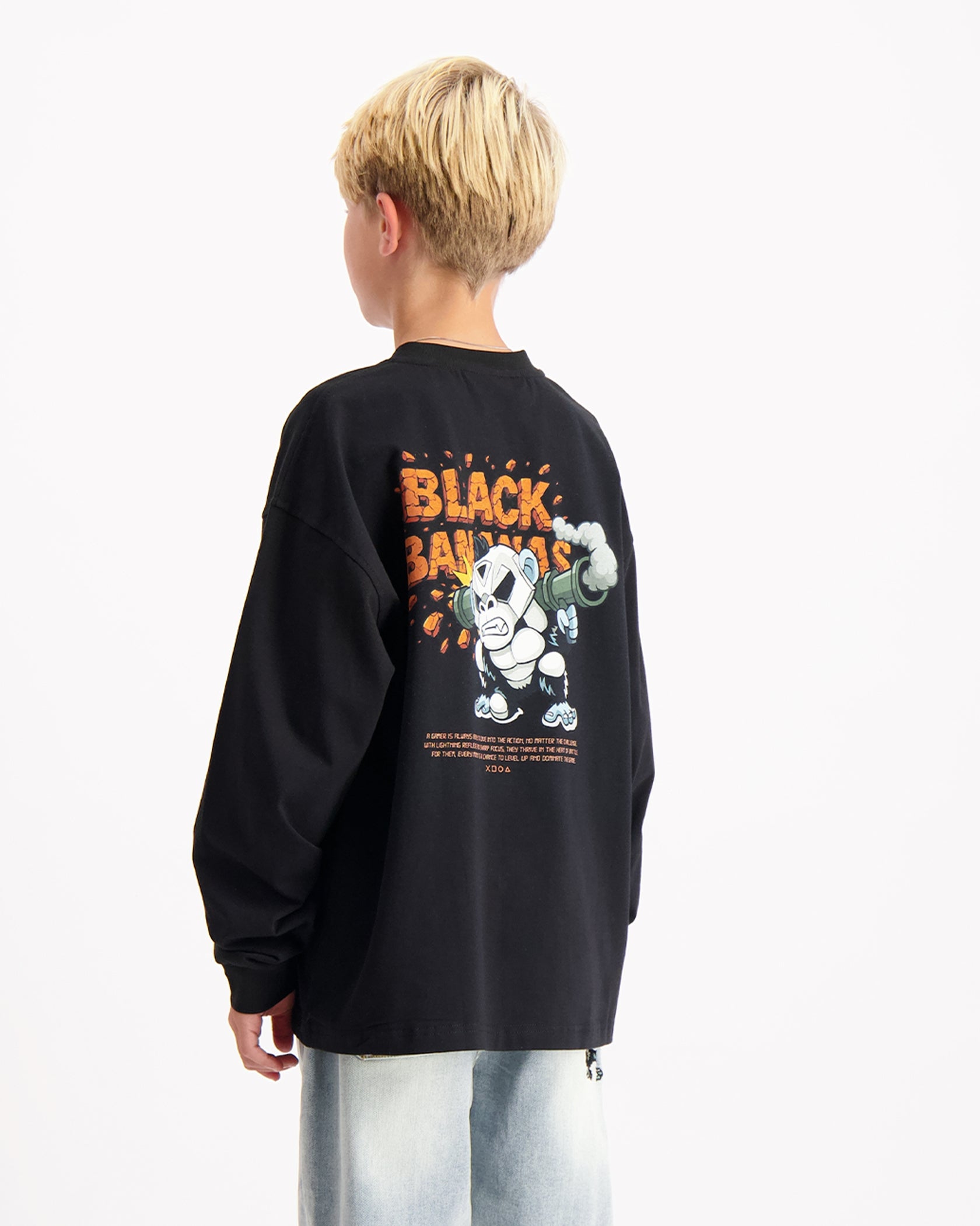 KIDS EXPLODE LONGSLEEVE | Zwart