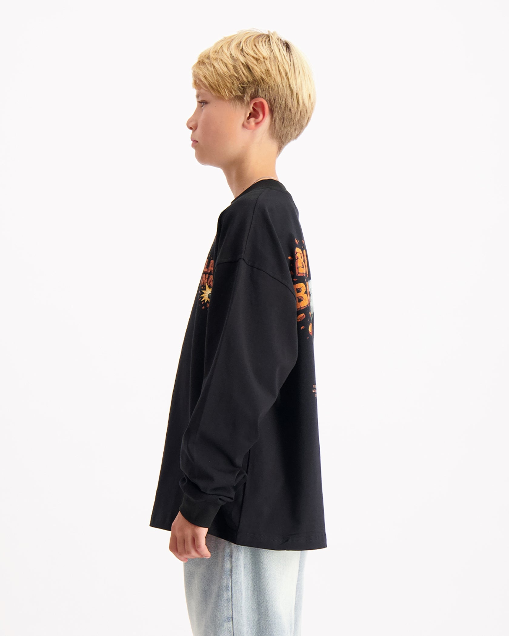 KIDS EXPLODE LONGSLEEVE | Zwart