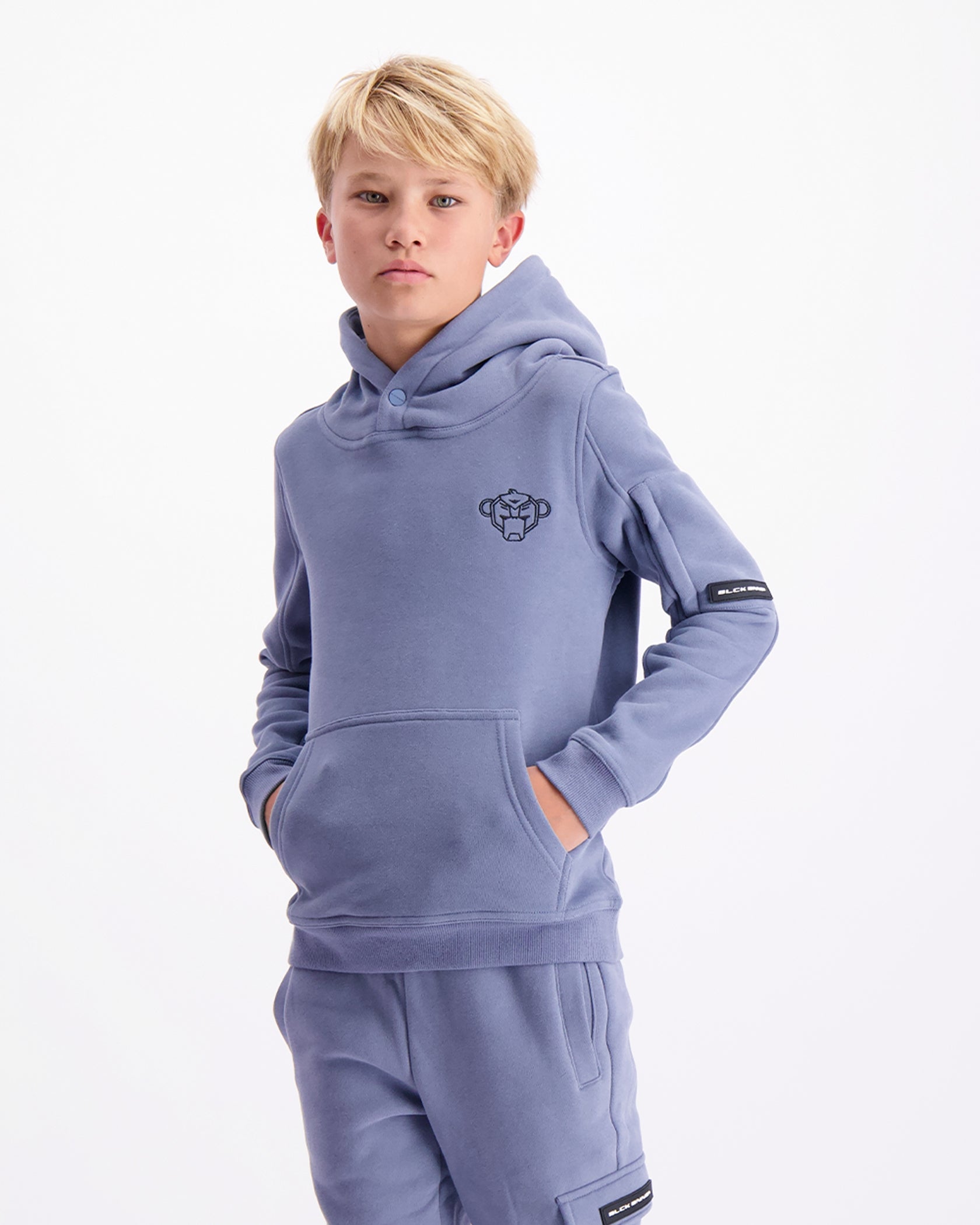 KIDS PLATE HOODIE | Blauw