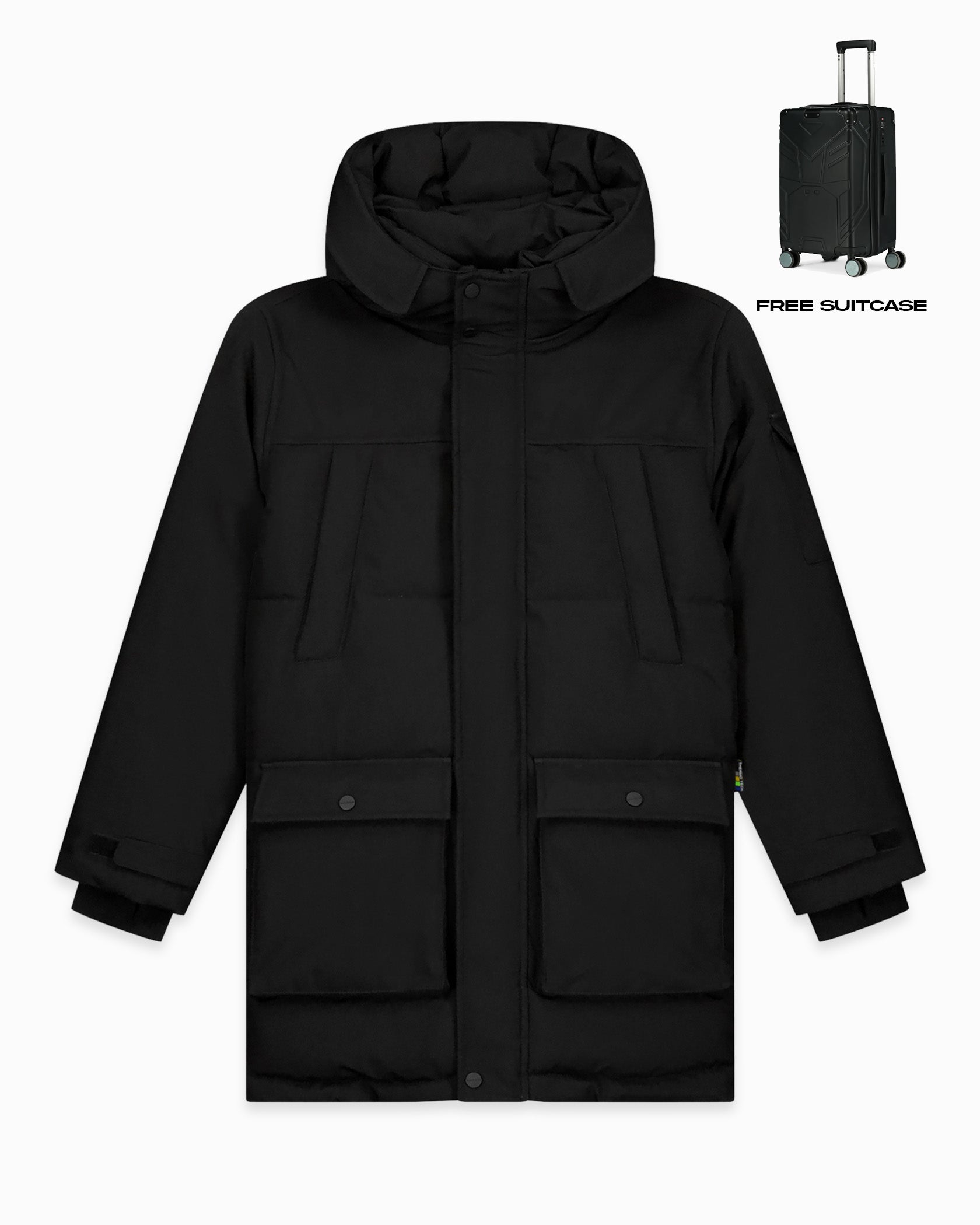 KIDS PLATE PARKA JACKET | Zwart
