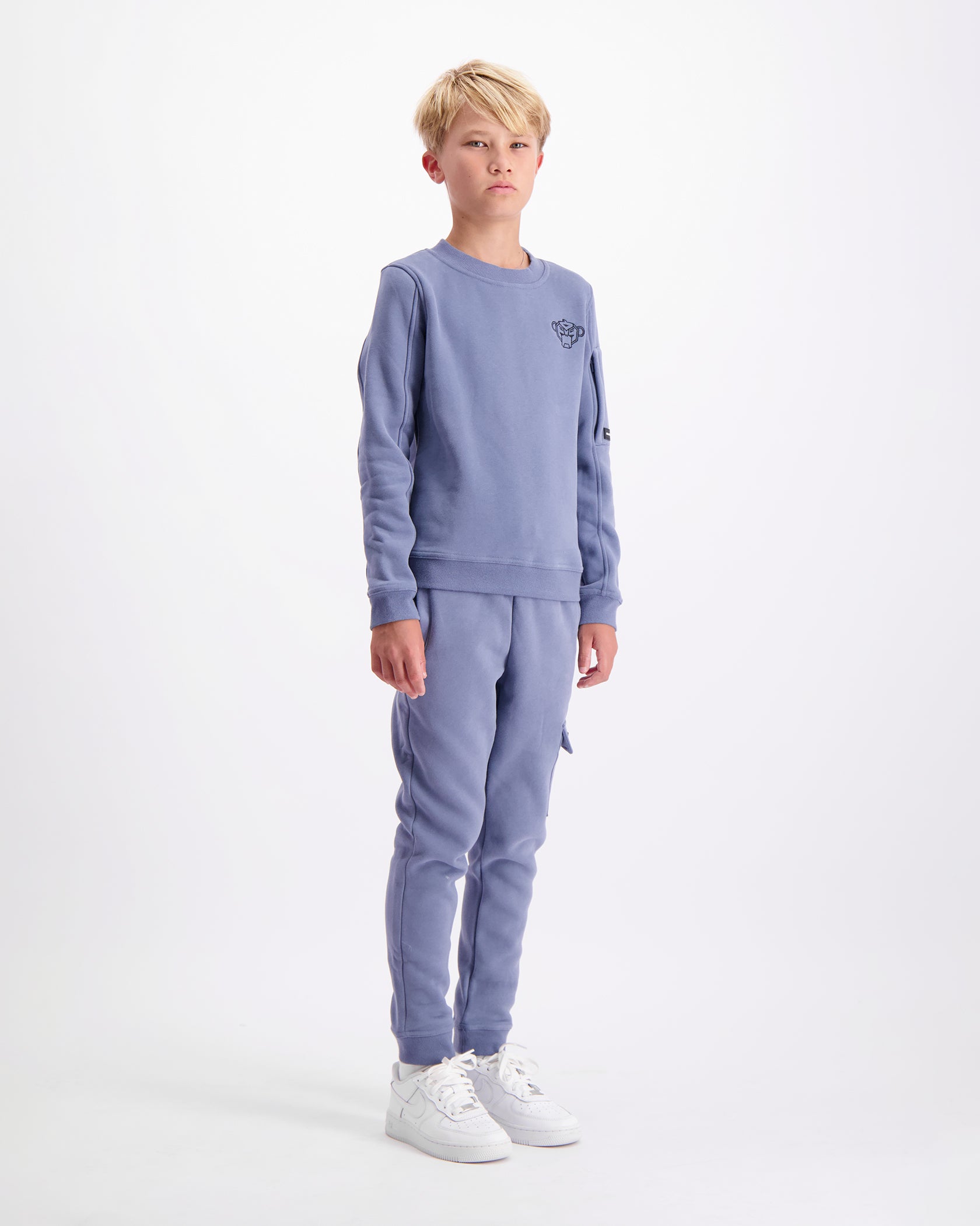 KIDS PLATE SWEATER SET | Blauw