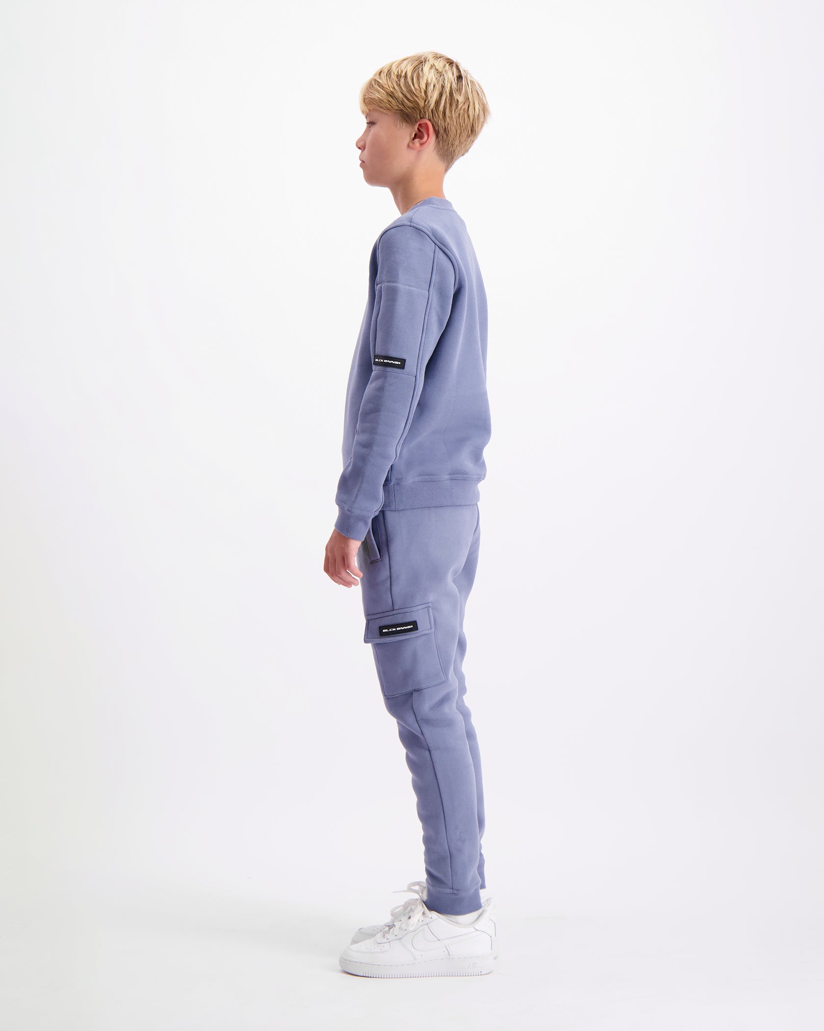 KIDS PLATE SWEATER SET | Blauw