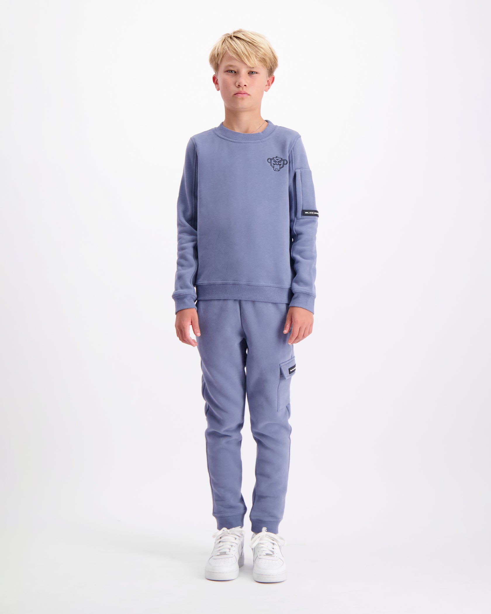 KIDS PLATE SWEATER SET | Blauw
