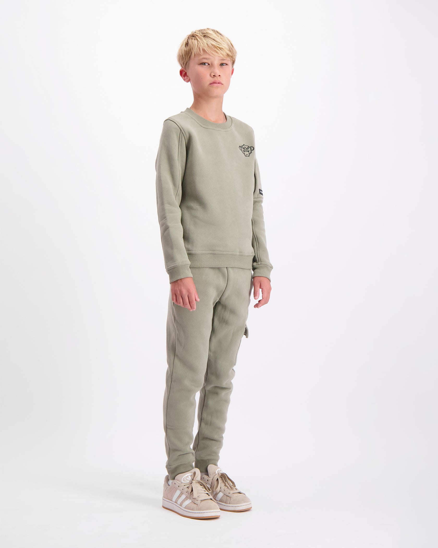 KIDS PLATE SWEATER SET | Groen