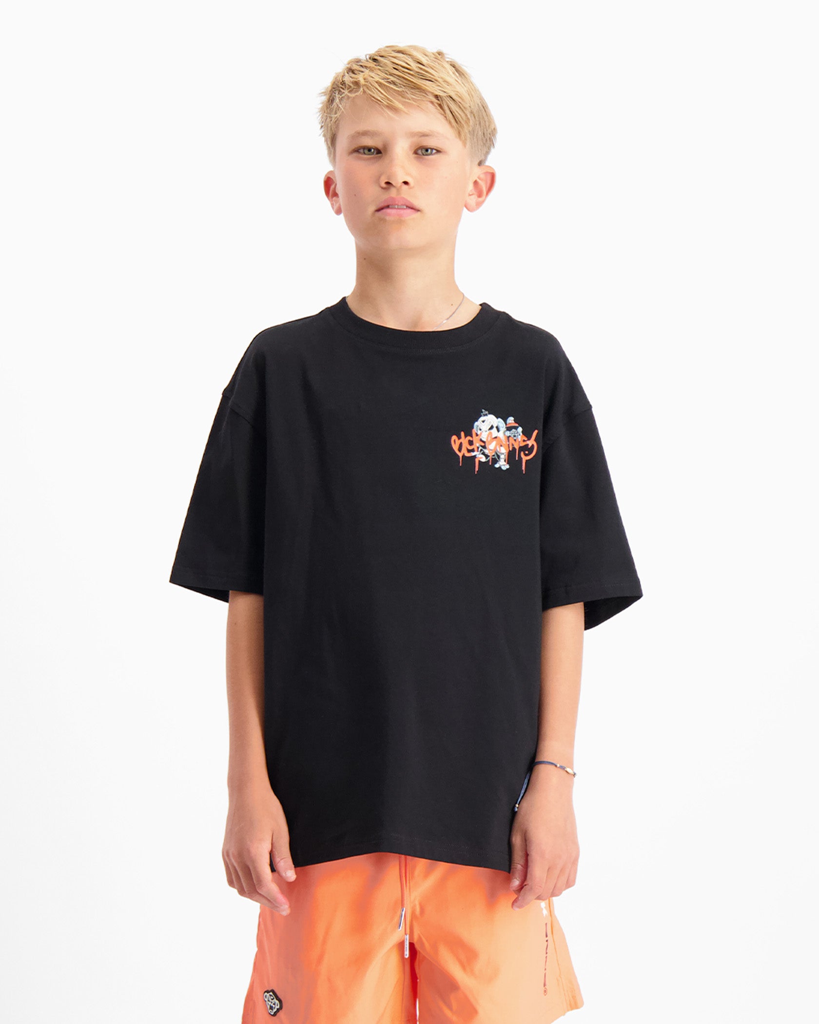 KIDS SPRAYED T-SHIRT | Zwart