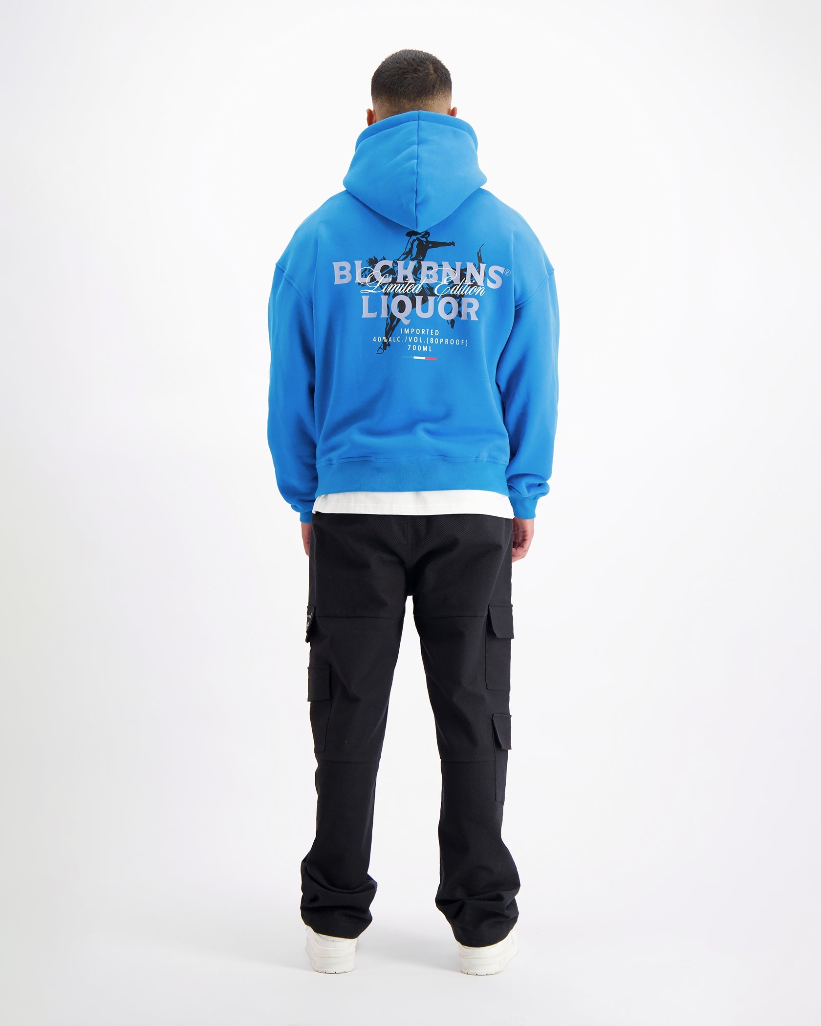 vloeibare hoodie blauw