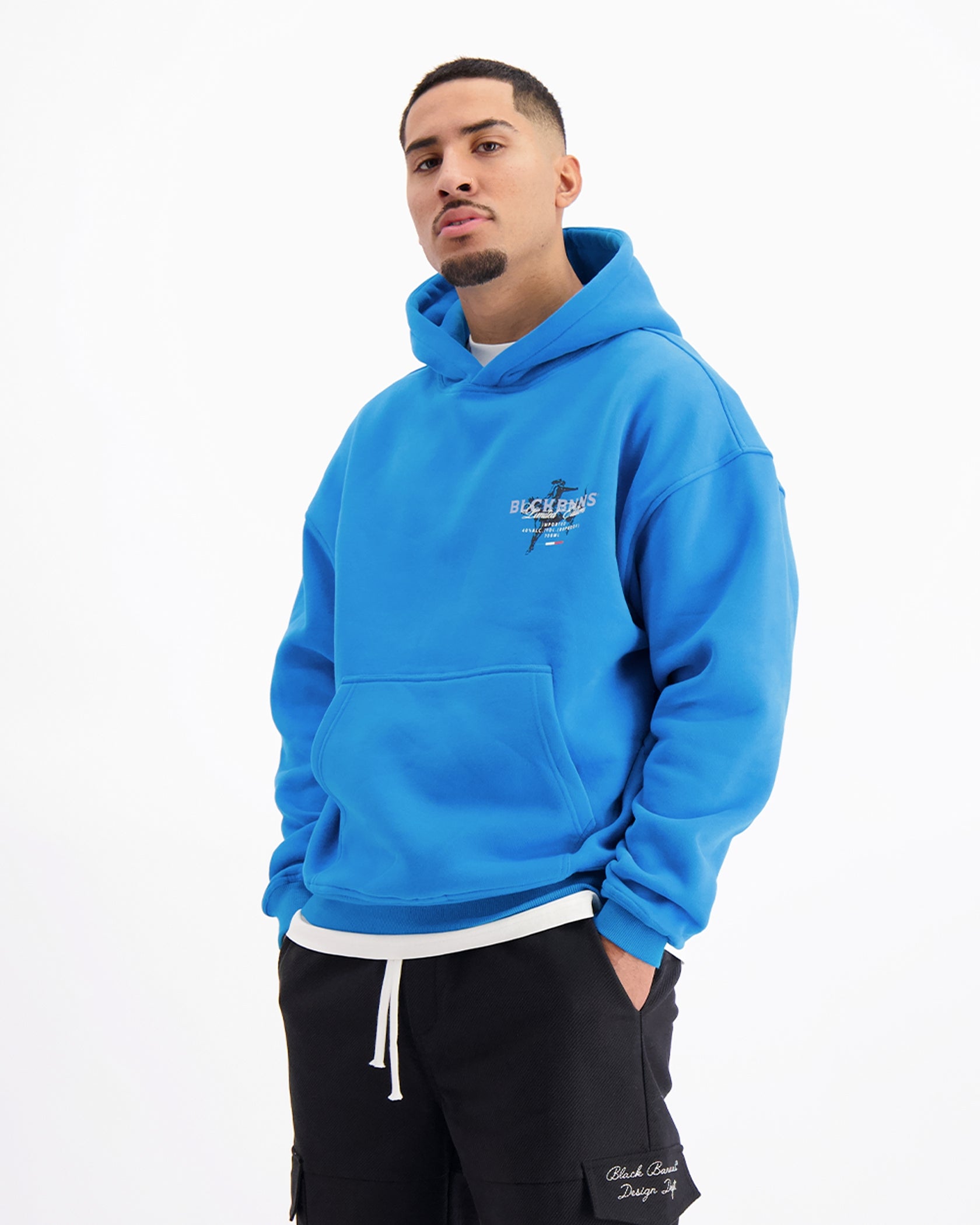 vloeibare hoodie blauw