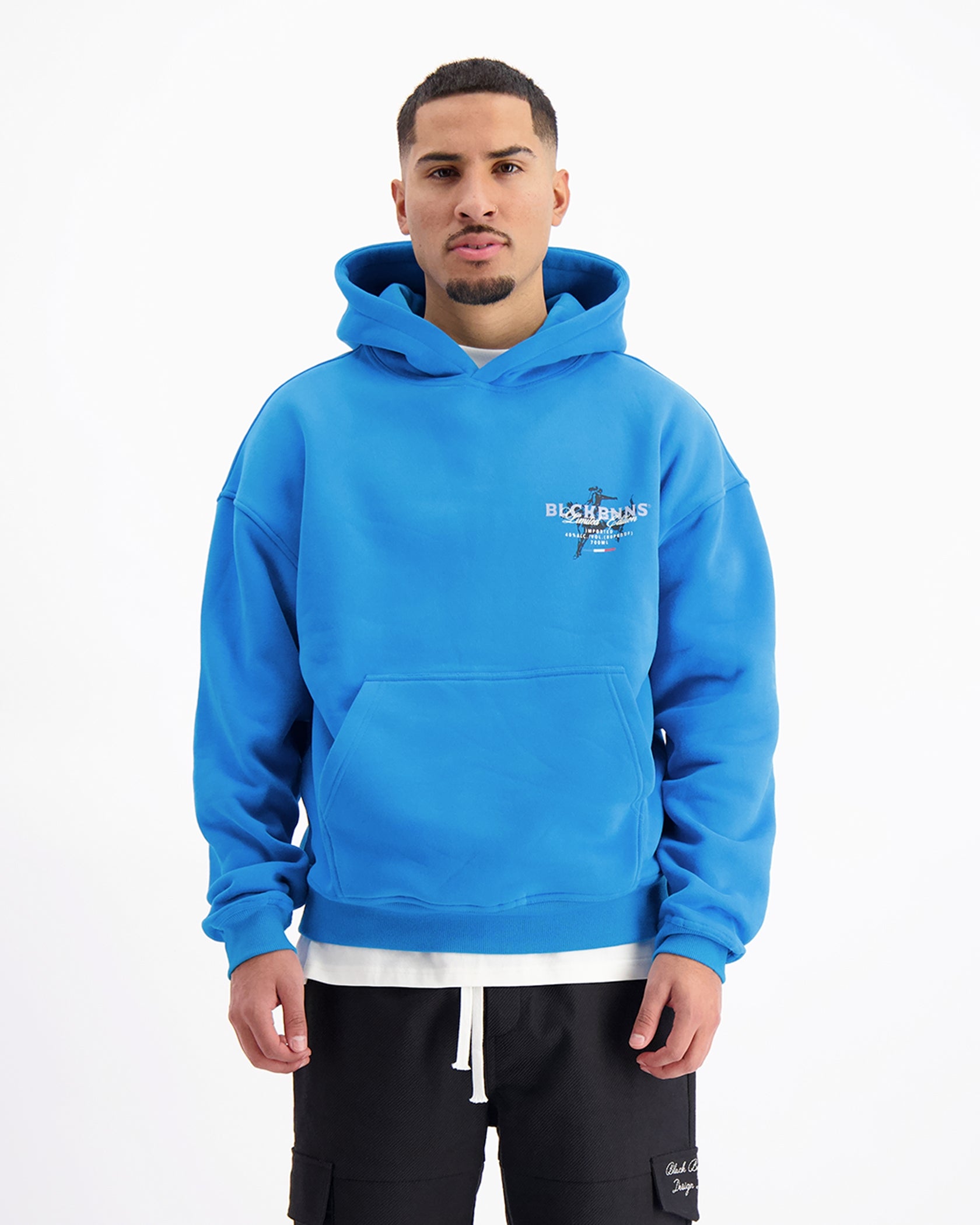 vloeibare hoodie blauw