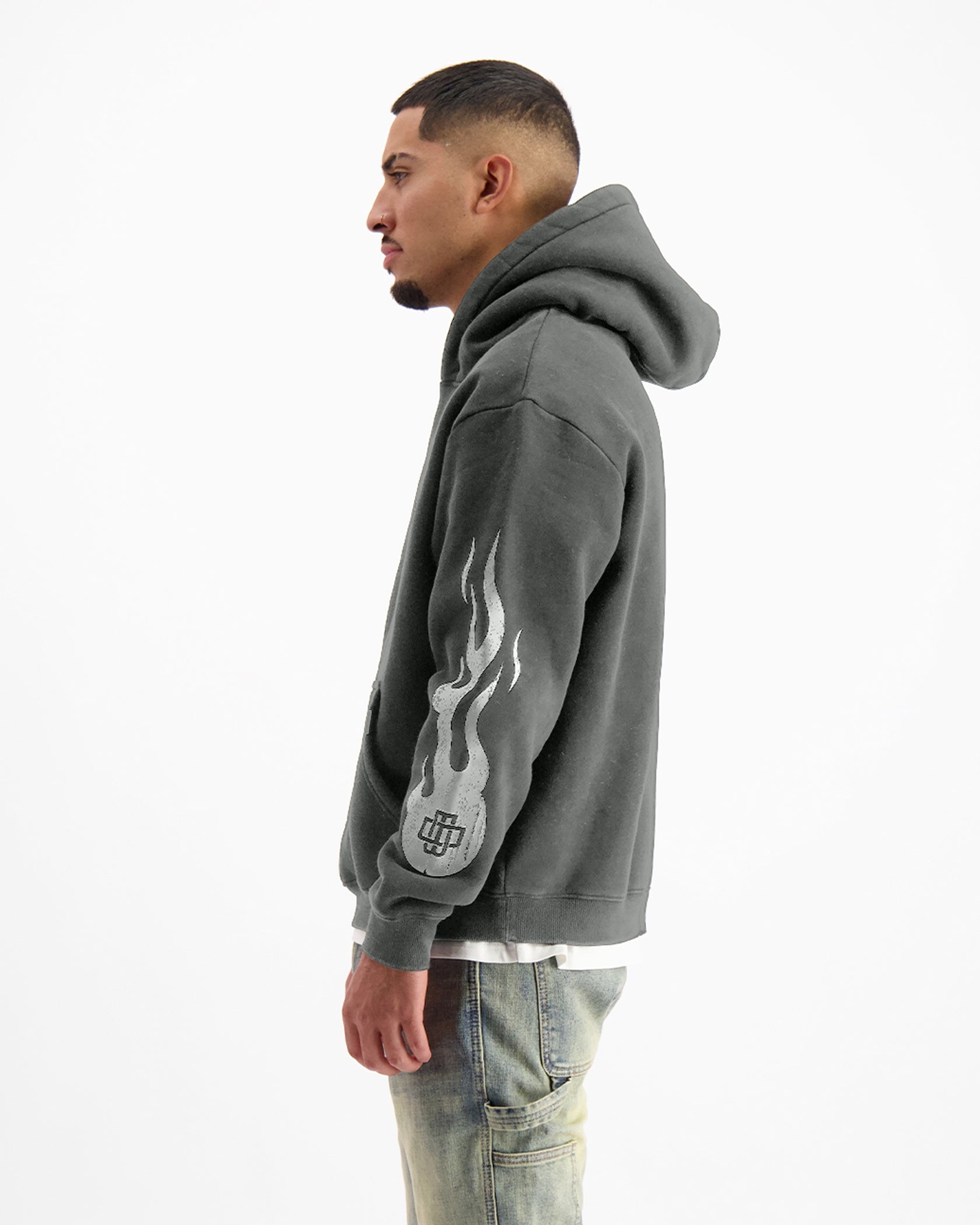 MONO FLAME HOODIE | Zwart