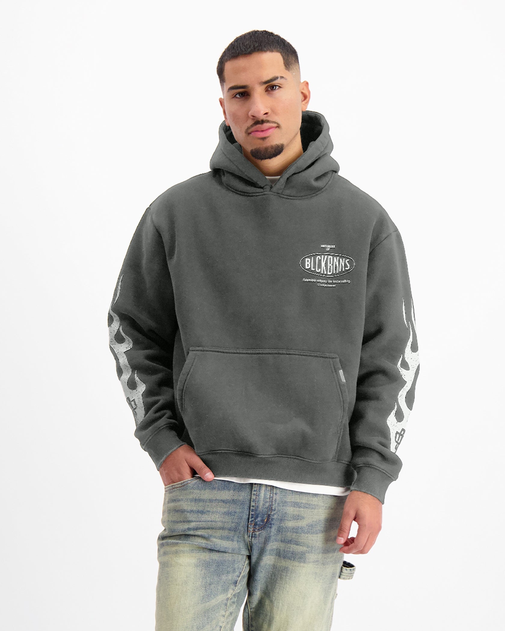 MONO FLAME HOODIE | Zwart