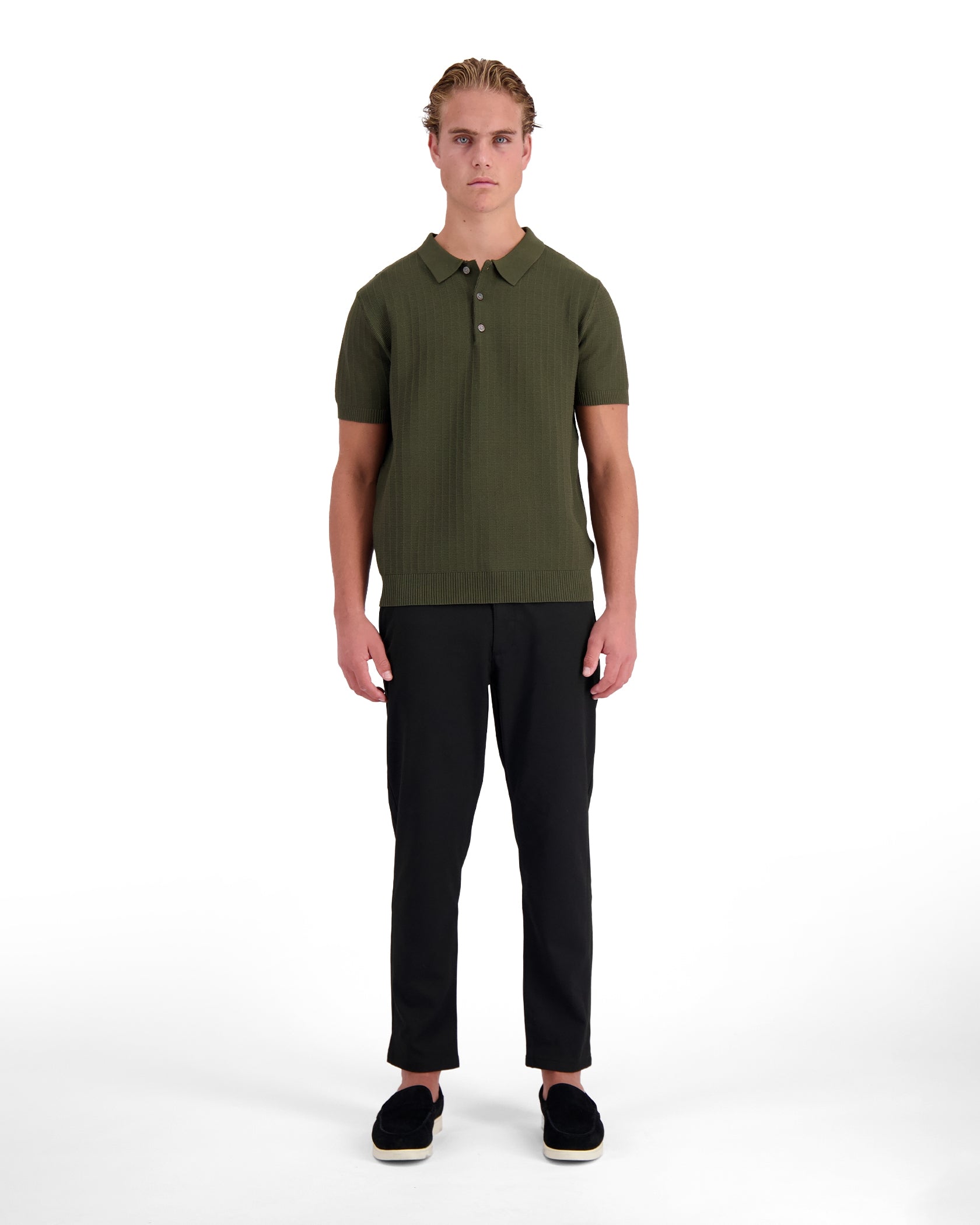 POLO met ribbels groen