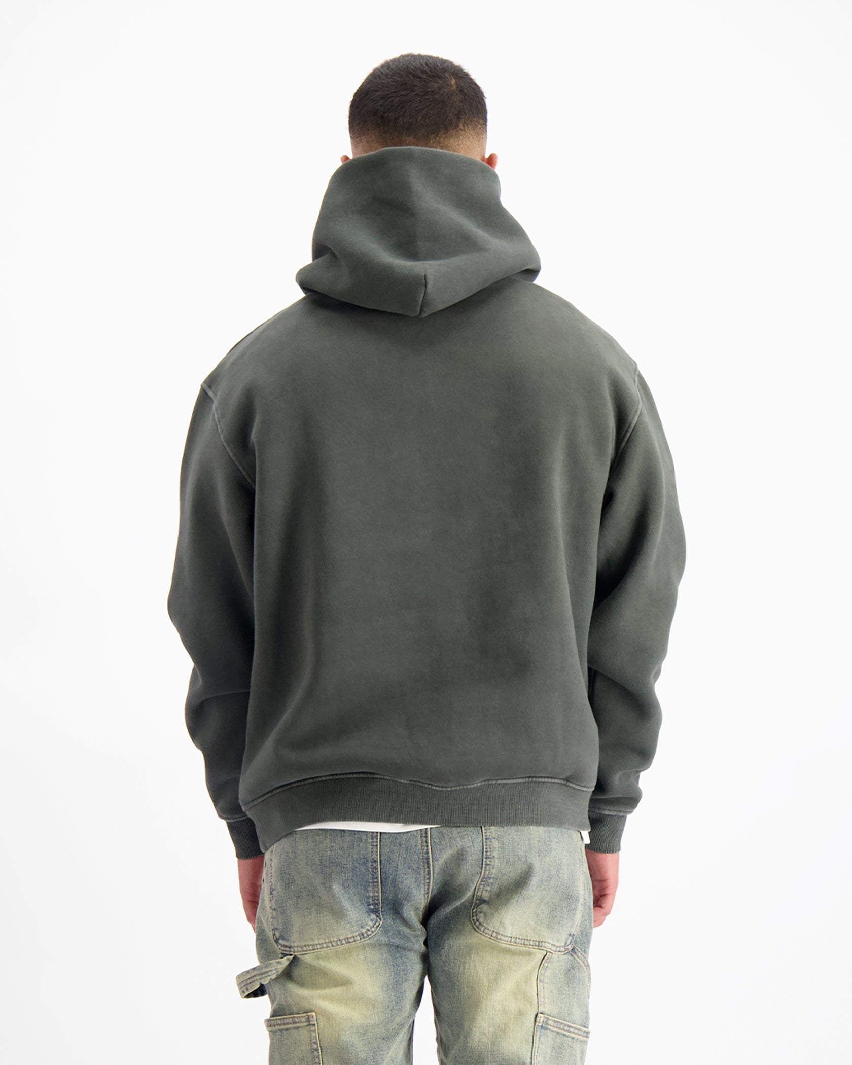 RIPPED ARCH HOODIE | Zwart gewassen