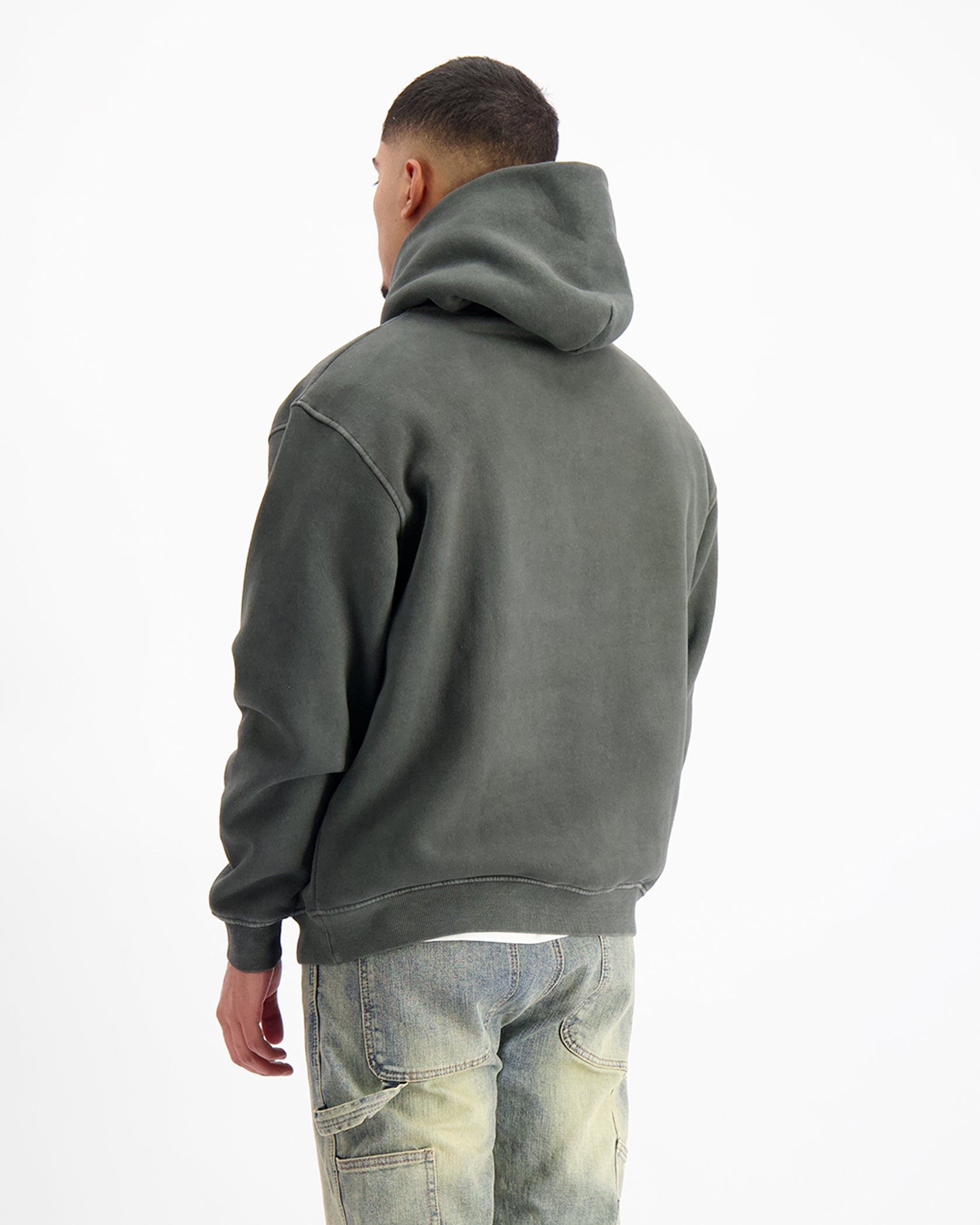 RIPPED ARCH HOODIE | Zwart gewassen