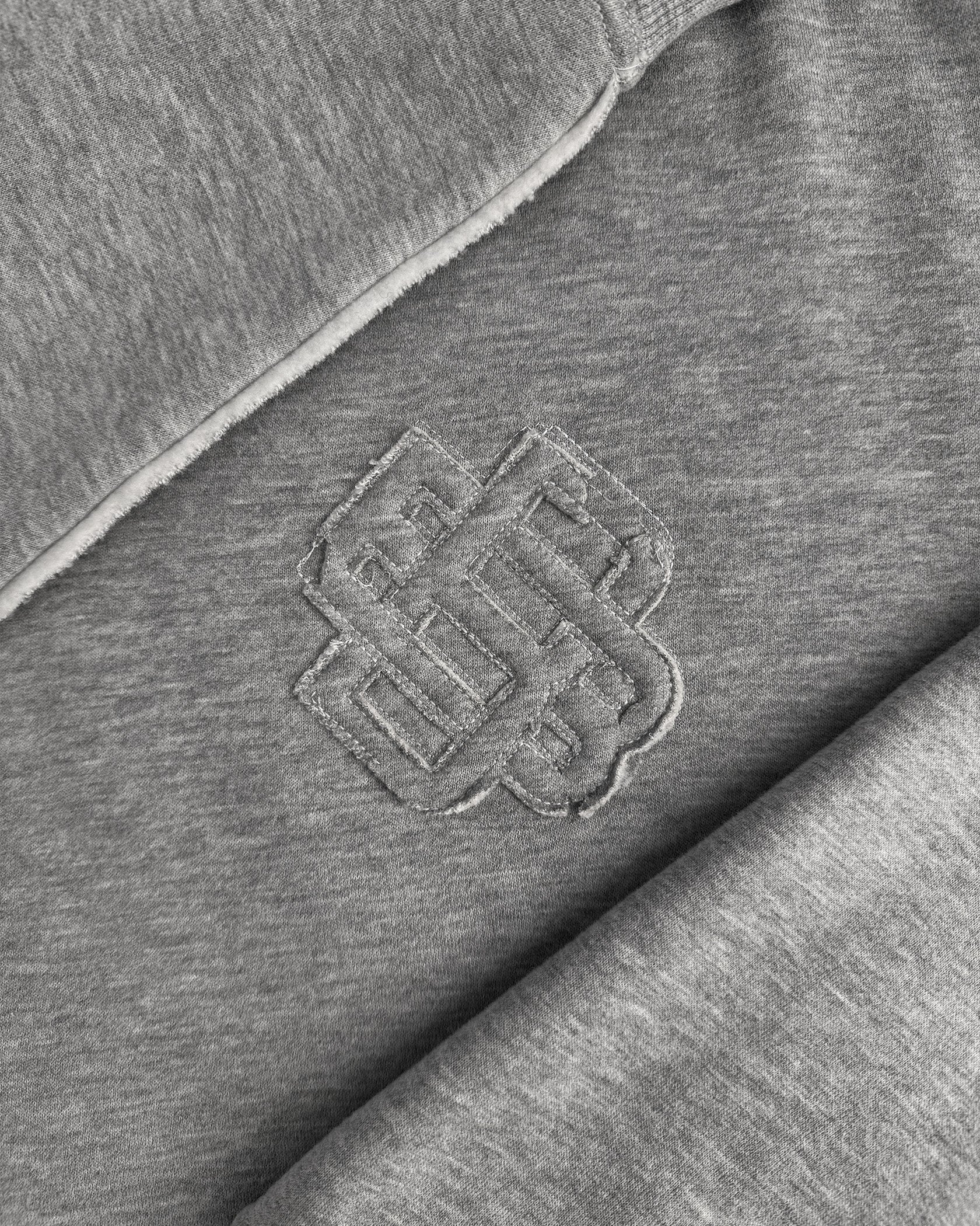 RIPPED MONOGRAM HOODIE | Grijs