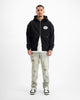 RIPPED ZIP HOODIE | Zwart