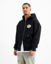 RIPPED ZIP HOODIE | Zwart