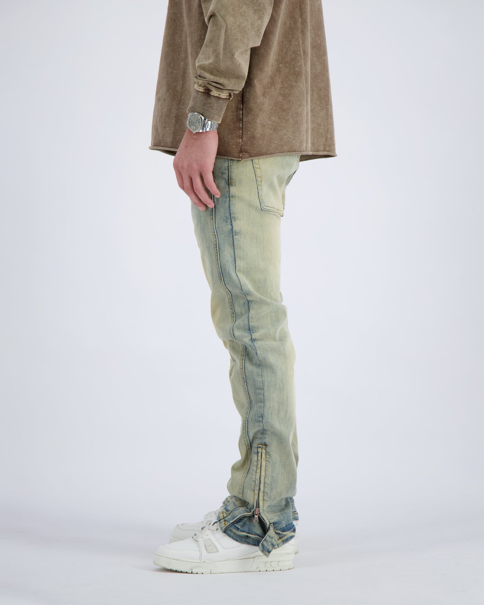 SLIM SEAM DENIM | Blauw