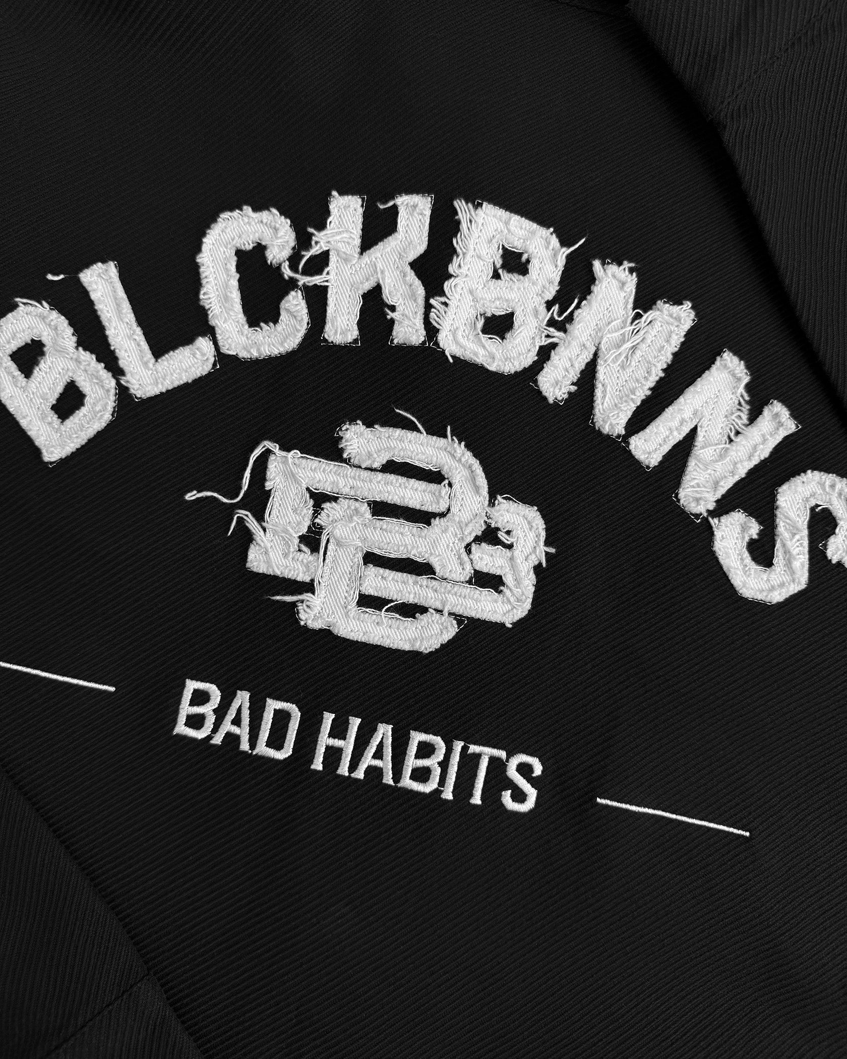 TWILL RIPPED JACKET | Zwart