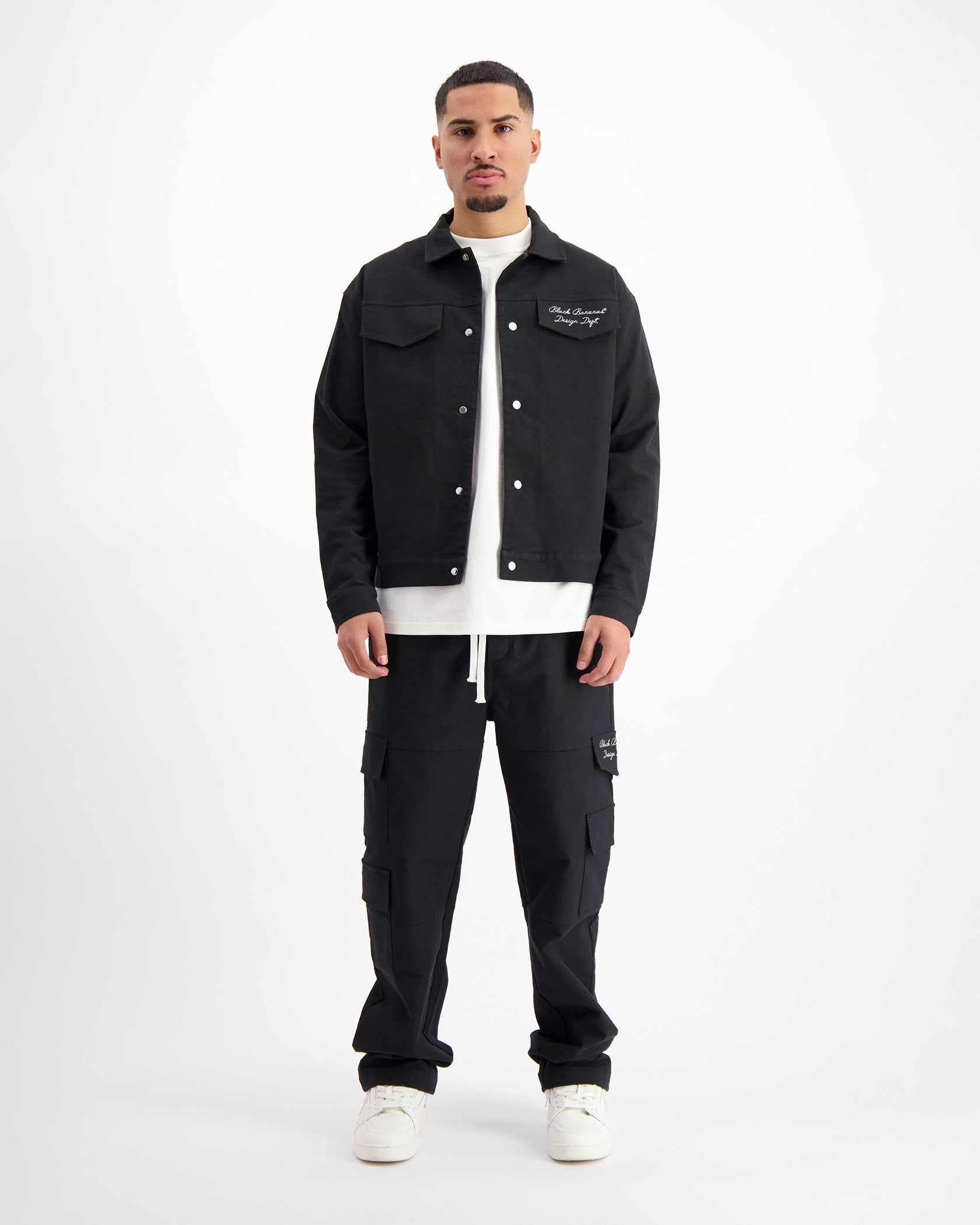 TWILL RIPPED JACKET | Zwart