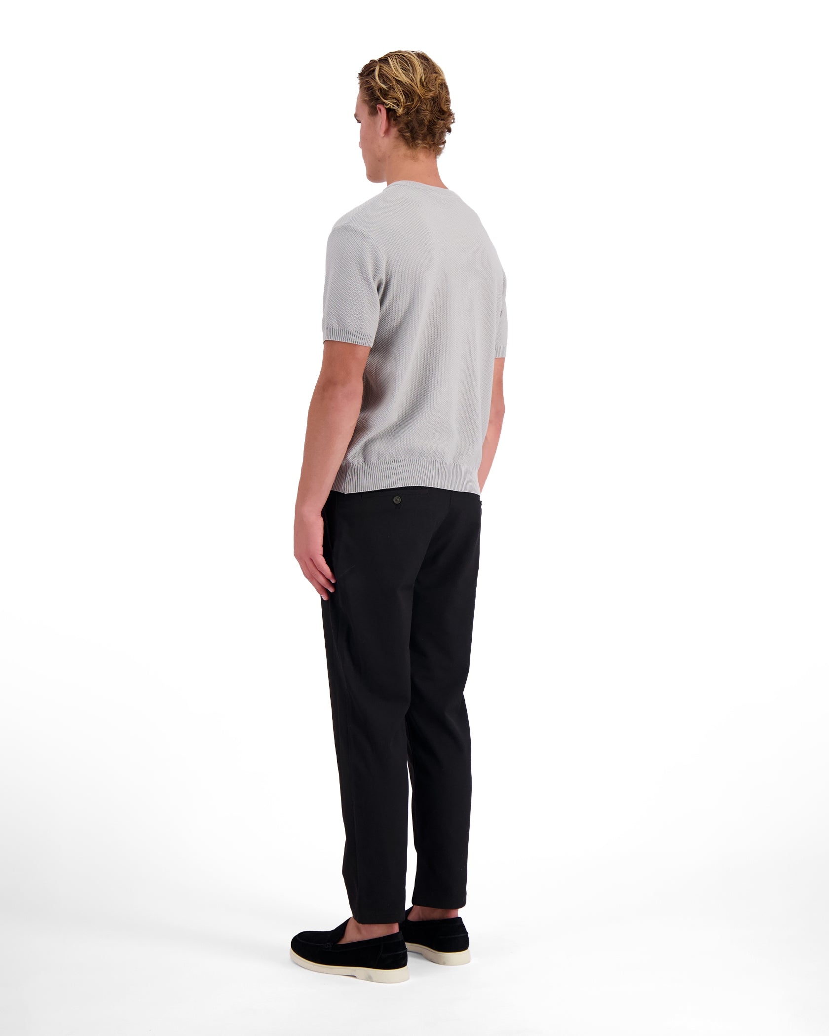 WAFEL KNIT HENLEY | Grijs